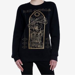 Bad Omens Haunted King Crewneck Sweater Hot Topic Metalcore Concrete Jungle‎